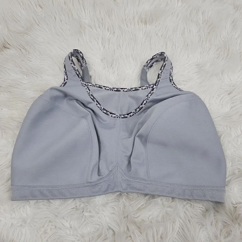 Glamorise No Bounce Cami Sports Bra Soft Grey Size 46H Women's